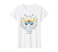 Jesús el Camino Verdad Vida Cristo Cristianos Hombres Mujeres & niños Camiseta, Mujer, Blanco, M