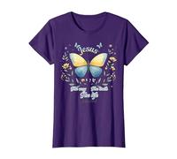 Jesús el Camino Verdad Vida Cristo Cristianos Hombres Mujeres & niños Camiseta, Mujer, Morado, M