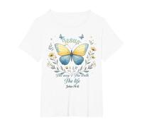 Jesús el Camino Verdad Vida Cristo Cristianos Hombres Mujeres & niños Camiseta, Mujer Tallas Grandes, Blanco, 6XL Grande