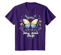 Jesús el Camino Verdad Vida Cristo Cristianos Hombres Mujeres & niños Camiseta, Niños, Morado, 3 años