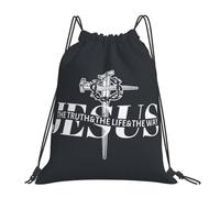 Jesús El Camino Verdad Vida Cruz Clavos Unisex Mochila De Cuerdas Impermeable Mochila Con Cordón Gran Capacidad Mochilas Deportiva Para Playa Viaje Senderismo