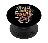 Jesús El Camino Verdad Vida Juan 14 6 Versículo de la Biblia Cristiana PopSockets PopGrip Adhesivo