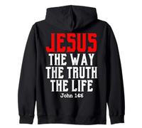 Jesús El Camino Verdad Vida Juan 14:6 Verso Bíblico Cristiano Dios Sudadera con Capucha