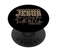 Jesús El Camino Verdad Vida Juan 14 6 Verso de la Biblia Cristiano PopSockets PopGrip Adhesivo
