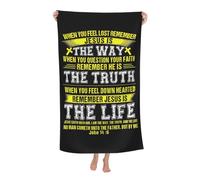 Jesús El Camino Verdad Vida Juan 146 Cristianismo Religioso Toallas De Piscina Absorbentes Toallas De Ducha Sin Arena Toalla De Playa para Gimnasio Viaje Deportes Hogar 80X130Cm