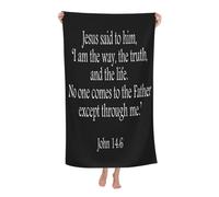 Jesús El Camino Verdad Vida Juan 146 Cristianismo Toalla De Baño Secado Rápido Sábana De Baño Suave Toalla De Playa para Camping Deportes Viaje Yoga 80X130Cm
