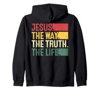 Jesús El Camino Verdad Vida Vintage Fe Cristiana Sudadera con Capucha