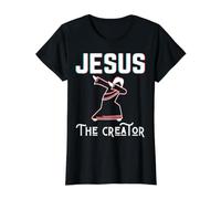 Jesús El Creador Navidad Nacimiento Pascua Hijo de Dios Amor Camiseta gráfica económica, Mujer, Negro, XS