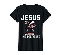 Jesús El Libertador Navidad Nacimiento Pascua Hijo de Dios Amor Camiseta gráfica económica, Mujer, Negro, M