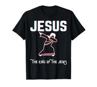 Jesús El Rey De Los Judíos Dios Cristiano Navidad Pascua Camiseta gráfica económica, Hombre, Negro, M