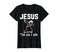 Jesús El Santo Hijo de Dios Cristiano Navidad Pascua Dios Camiseta gráfica económica, Mujer, Negro, L