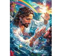 Jesús en el agua Rompecabezas 300 Piezas Cartón Resistente Para Mayores Cuentos de hadas fantásticos de animales salvajes Reunión Familiar Juegos Desarrollo Lógica Detalle San Valentín Calidad 300 PCS