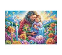 Jesús en el Bosque Puzzle 1000 Piezas Juguete Educativo Familiar Interactivo Animal Oil Painting Pet Rompecabezas 3D para Hombres Y Mujeres Construir Maquetas Desafío Intelectual 1000 PCS
