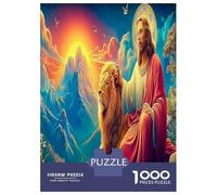Jesús en el Cielo Puzzles Intelectual Desafío 1000 Piezas Dios Rompecabezas Pasatiempo Creativo para Adultos Y Niños A Partir De 12 Años 70x50cm/1000pcs
