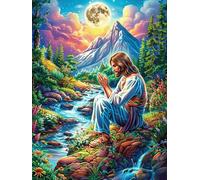 Jesús en Las montañas Rompecabezas 500 Piezas Cartón para Toda La Familia Sueño de Pintura al óleo de Cuento de Hadas Juego Compartir Estimulación Cognitiva Regalo Fin De Año Mejor Valorado 500 PCS