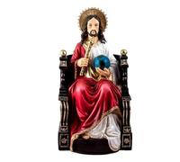 Jesús en su Trono figura 44 cm. Rey del Universo imagen resina sentado