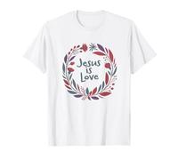 Jesús es Amor Divertido Cristiano contemporáneo con Corona Camiseta