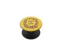 Jesús es Amor Divertido Cristiano contemporáneo con Corona PopSockets PopGrip Adhesivo