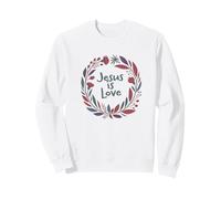 Jesús es Amor Divertido Cristiano contemporáneo con Corona Sudadera