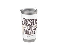 Jesús Es El Camino Juan 14:6 Cristianismo Vaso térmico de acero inoxidable de doble pared
