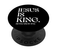 Jesús es el Rey Apocalipsis 17:14 Adoración Cristiana Fe PopSockets PopGrip Adhesivo
