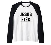Jesús es el Rey Apocalipsis 17:14 Escritura de fe Cristiana Camiseta Manga Raglan