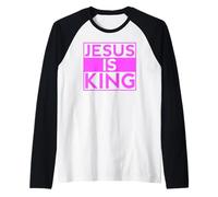 Jesús es el Rey Apocalipsis 17:14 Escritura Dios Oración Bíblica Camiseta Manga Raglan