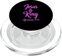Jesús es el Rey Apocalipsis 17:14 Escritura Dios Rosa Biblia Niña PopSockets PopGrip para MagSafe
