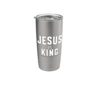 Jesús es el rey Apocalipsis 17 14 Verso de la Biblia Cristiano Vaso térmico de acero inoxidable de doble pared