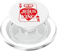 Jesús es el Rey Christian Valentine K Heart Card God Faith PopSockets PopGrip para MagSafe