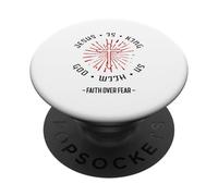 Jesús es el Rey Dios con Nosotros Fe sobre el Miedo (Declaración de Amor) PopSockets PopGrip Adhesivo