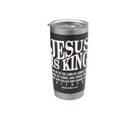 Jesús es el rey Fe cristiana versículo bíblico Apocalipsis 17:14 Vaso térmico de acero inoxidable de doble pared