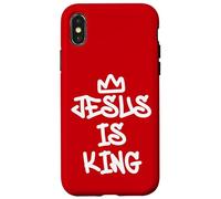 Jesús es el Rey Graffiti Estilo Christian Streetwear Art Carcasa para iPhone X/XS
