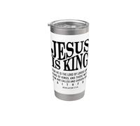 Jesús es el rey Revelación cristiana 17:14 Versículo de la Biblia Vaso térmico de acero inoxidable de doble pared