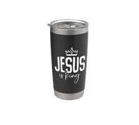 Jesús es el Rey Verso de la Biblia Apocalipsis 17:14 Vaso térmico de acero inoxidable de doble pared