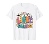 Jesús es la Luz Campamento de Diseño del Ministerio Juvenil Cristi Camiseta gráfica económica, Hombre, Blanco, XL