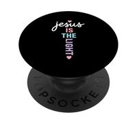 Jesús es la luz Cita Cristiana Dios adorador Biblia PopSockets PopGrip Adhesivo