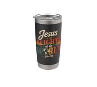 Jesús es la Luz del Mundo Juan 8:12 Vaso térmico de acero inoxidable de doble pared