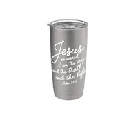 Jesús es la manera en que la verdad y la vida Juan 14:6 Biblia ora Vaso térmico de acero inoxidable de doble pared