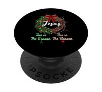 Jesús es la razón de la Temporada de Navidad Christian Xmas PopSockets PopGrip Adhesivo