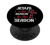 Jesús es la razón de la Temporada Pijamas Familiares de Navidad PopSockets PopGrip Adhesivo