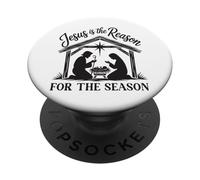 Jesús es la razón Natividad Diseño de Navidad PopSockets PopGrip Adhesivo