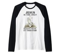 Jesús es la única razón por la Que llegué Tan lejos Cita Religiosa Camiseta Manga Raglan
