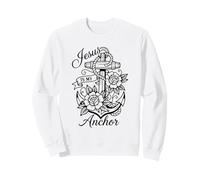 Jesús es mi Ancla Cruz Cristiana y Rosas Basadas en la fe Sudadera