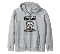 Jesús es mi copiloto Estamos Buscando Gatos Biblia Divertida Sudadera con Capucha