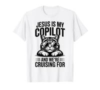 Jesús es mi copiloto y Estamos Buscando Gatos - Biblia Divertida Camiseta