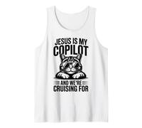 Jesús es mi copiloto y Estamos Buscando Gatos - Biblia Divertida Camiseta sin Mangas