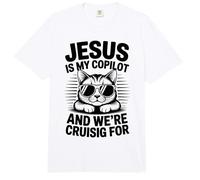 Jesús es mi copiloto y Estamos navegando por Gatos Comfort Colors Adult Heavyweight T-Shirt