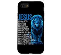 Jesús es mi Dios Mi Rey Mi Salvador León Azul Fe Carcasa para iPhone SE (2020) / 7/8