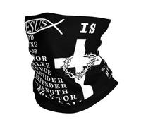 Jesús Es Mi Dios, Mi Rey, Mi Señor Jesús Cristianismo Blanca Unisex Pasamontañas Transpirable Snood Elástica Braga De Cuello para Esquí Correr Deportes Aire Libre